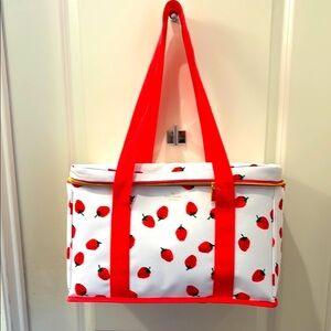 NWT Kate Spade New York Strawberry Print insulated cooler Tote Bag